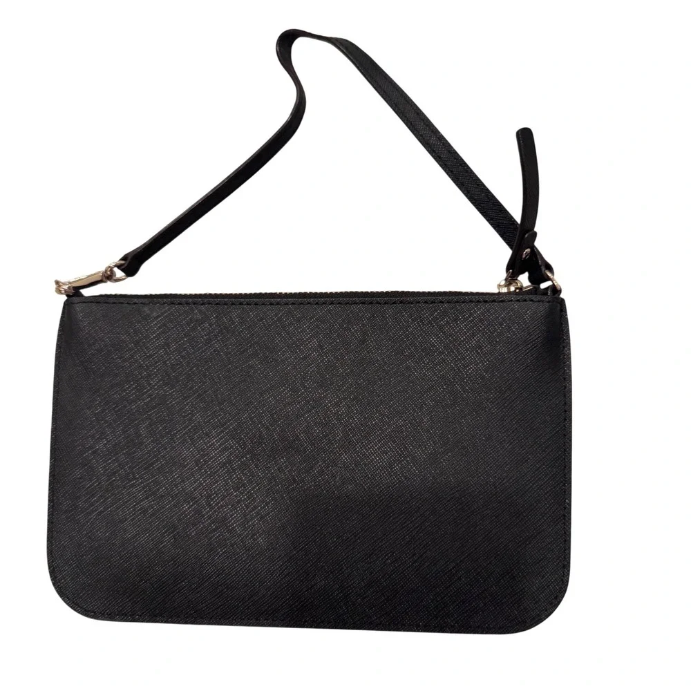 Kate Spade New York Black‎ Saffiano Leather Wristlet Pouch Clutch 8x5